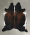 Chocolate and White XX-Large Brazilian Cowhide Rug 7'11
