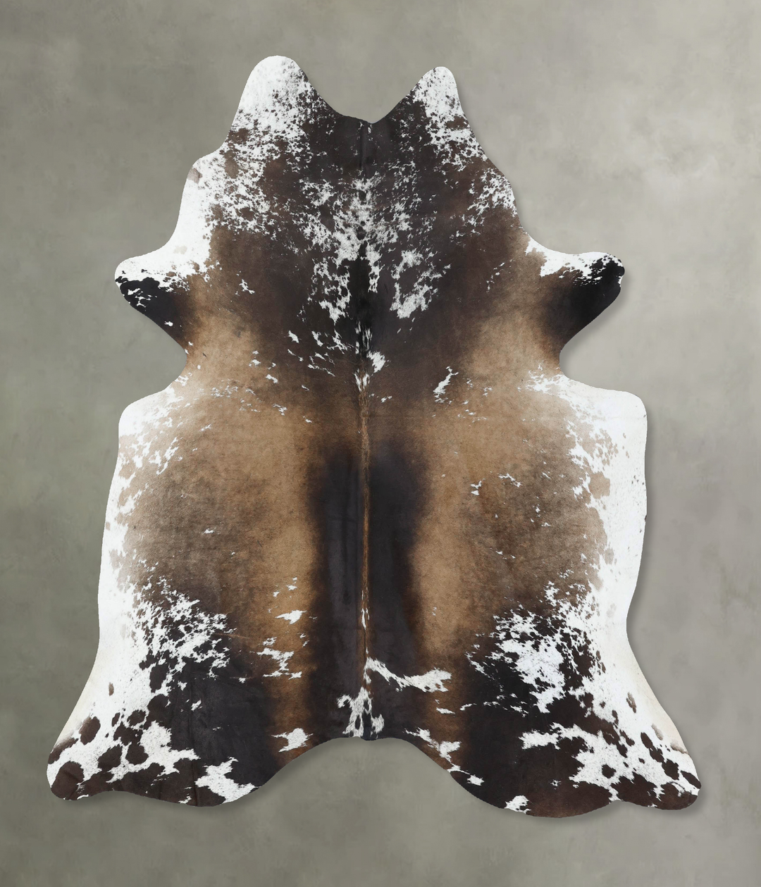 Chocolate and White X-Large Brazilian Cowhide Rug 7'0"H x 6'5"W #B1885