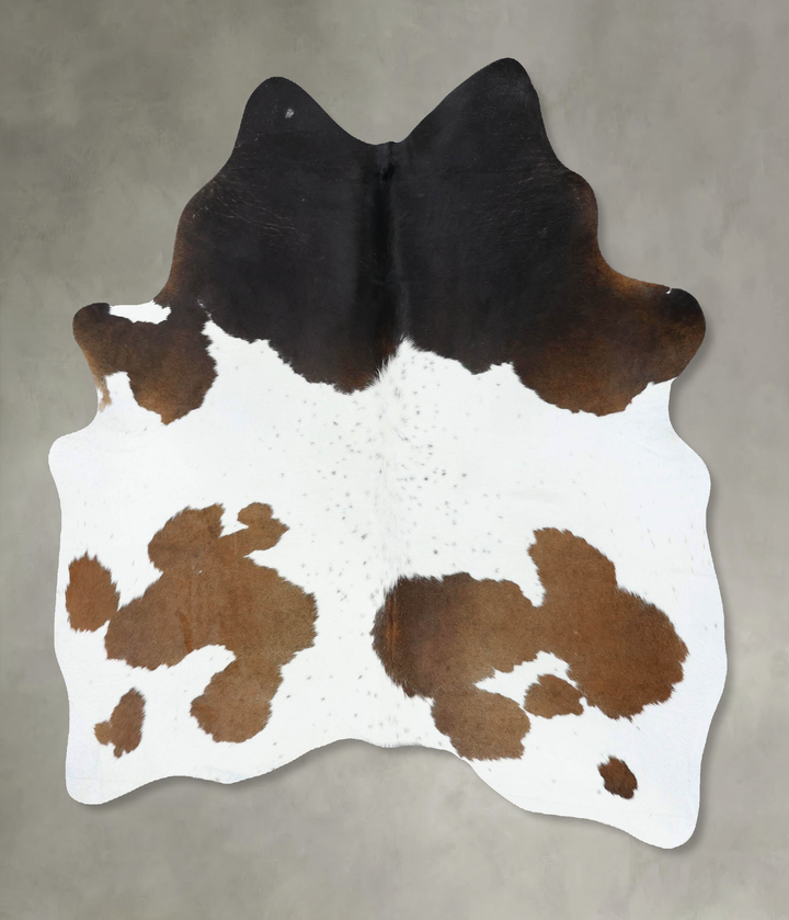Chocolate and White Large Brazilian Cowhide Rug 6'1"H x 5'2"W #B18859 by Hudson Hides