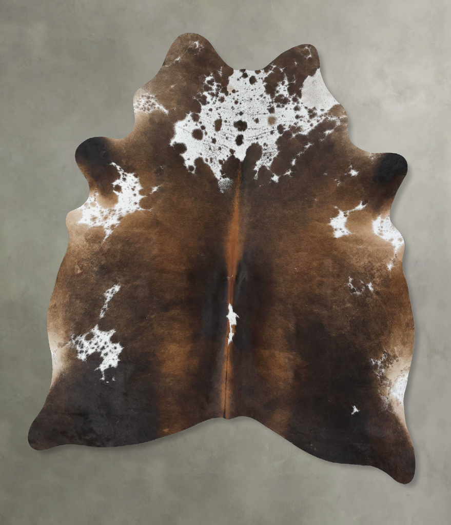 Chocolate and White Large Brazilian Cowhide Rug 6'9"H x 5'5"W #B18860 by Hudson Hides