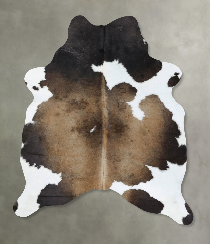 Chocolate and White X-Large Brazilian Cowhide Rug 7'5"H x 5'7"W #B18861 by Hudson Hides