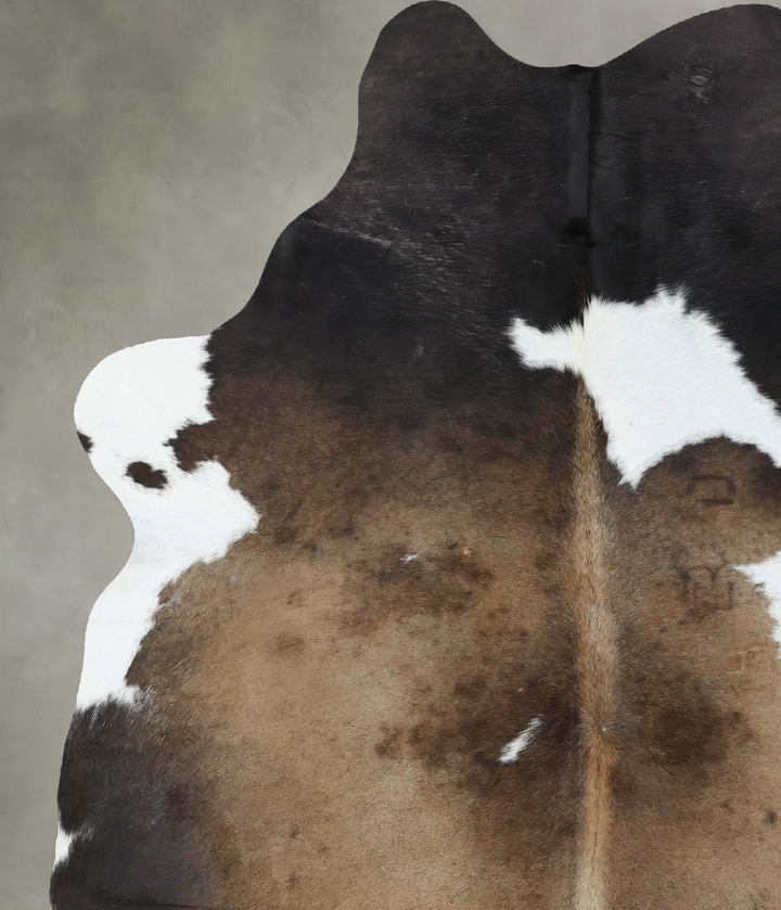 Chocolate and White X-Large Brazilian Cowhide Rug 7'5"H x 5'7"W #B18861 by Hudson Hides