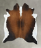 Chocolate and White Large Brazilian Cowhide Rug 6'3