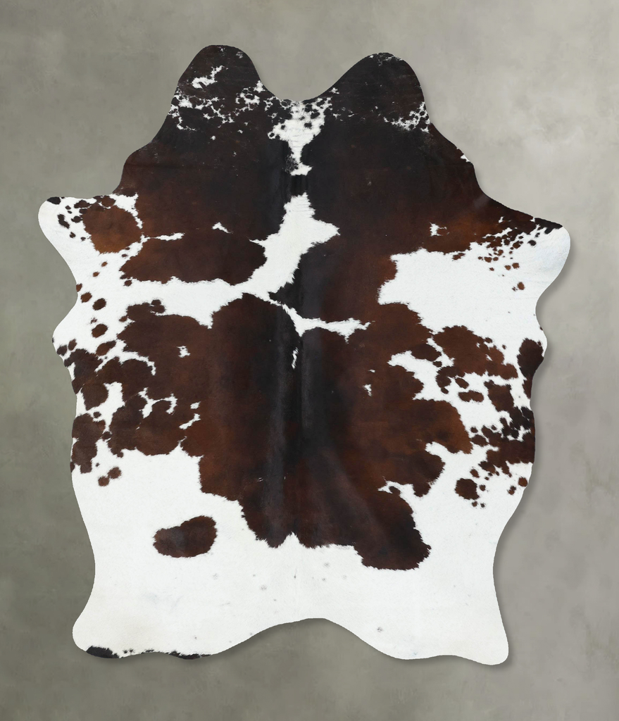 Chocolate and White Large Brazilian Cowhide Rug 6'6"H x 5'2"W #B18863 by Hudson Hides