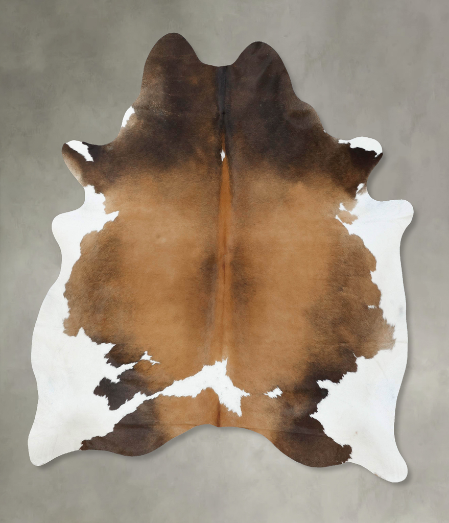 Chocolate and White X-Large Brazilian Cowhide Rug 7'5"H x 5'11"W #B18864 by Hudson Hides