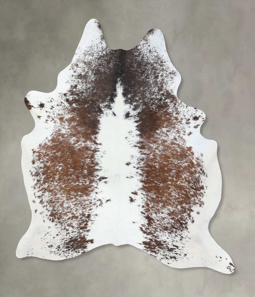 Salt and Pepper Brown X-Large Brazilian Cowhide Rug 7'9"H x 5'11"W #B18866 by Hudson Hides