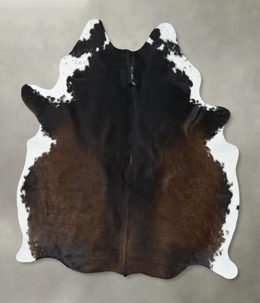 Chocolate and White Large Brazilian Cowhide Rug 6'6"H x 5'8"W #B18867 by Hudson Hides