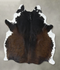 Chocolate and White Large Brazilian Cowhide Rug 6'6