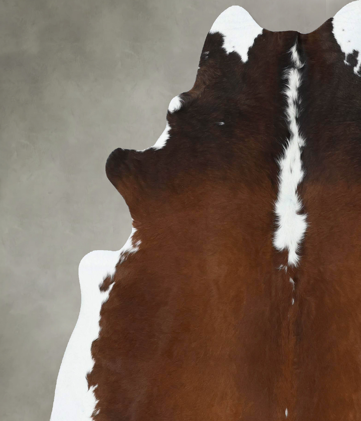 Chocolate and White X-Large Brazilian Cowhide Rug 7'2"H x 6'1"W #B18868 by Hudson Hides