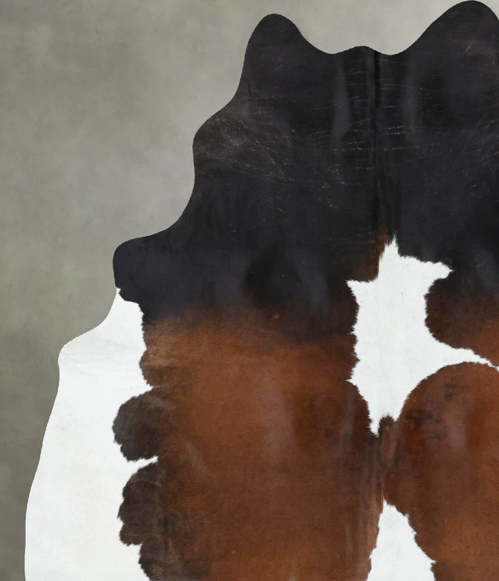 Chocolate and White X-Large Brazilian Cowhide Rug 7'2"H x 6'3"W #B18871 by Hudson Hides