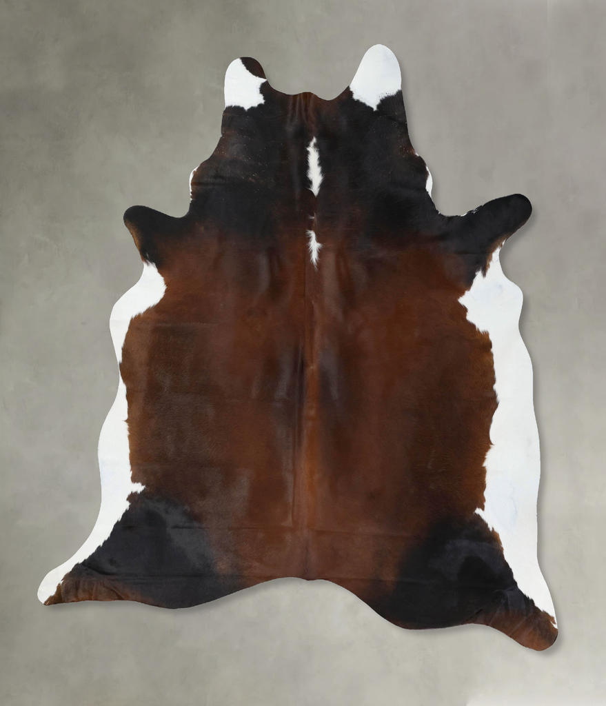 Chocolate and White XX-Large Brazilian Cowhide Rug 7'10"H x 6'5"W #B18873 by Hudson Hides