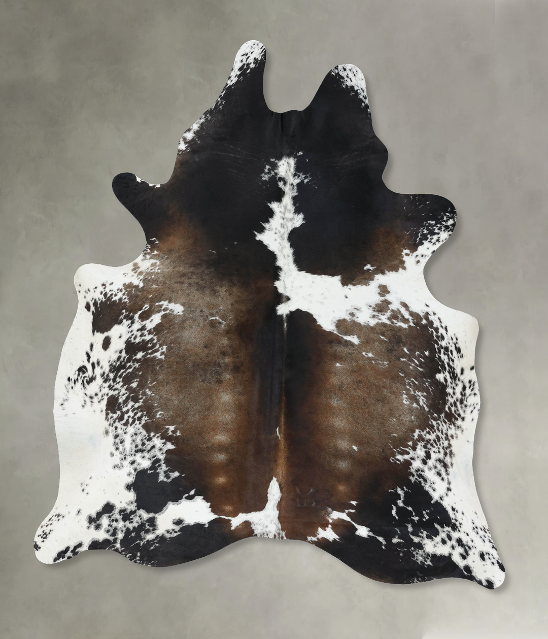 Chocolate and White X-Large Brazilian Cowhide Rug 8'1"H x 5'9"W #B1887