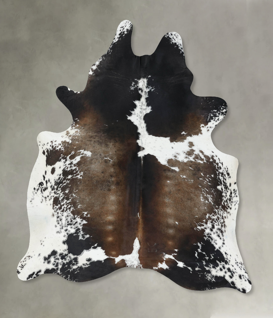 Chocolate and White X-Large Brazilian Cowhide Rug 8'1"H x 5'9"W #B18874 by Hudson Hides