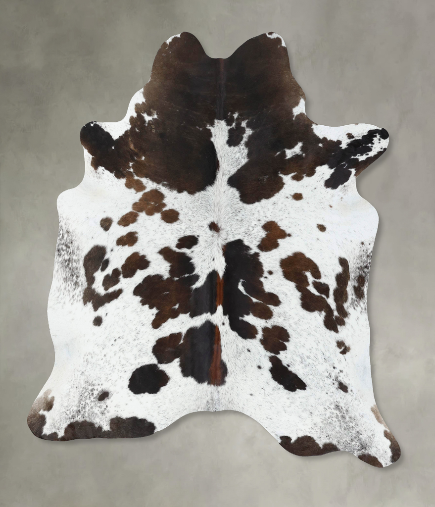 Chocolate and White X-Large Brazilian Cowhide Rug 7'2"H x 6'0"W #B18875 by Hudson Hides