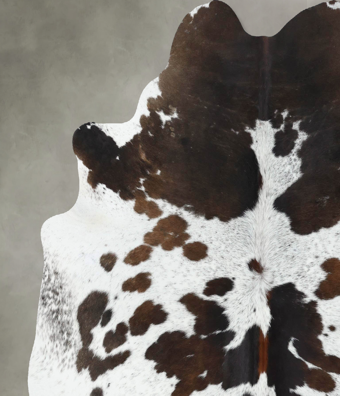 Chocolate and White X-Large Brazilian Cowhide Rug 7'2"H x 6'0"W #B1887