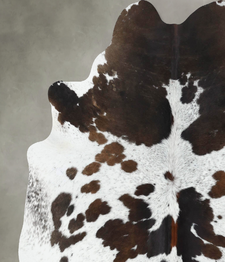 Chocolate and White X-Large Brazilian Cowhide Rug 7'2"H x 6'0"W #B18875 by Hudson Hides