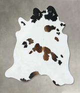 Chocolate and White X-Large Brazilian Cowhide Rug 6'7"H x 6'2"W #B18877 by Hudson Hides
