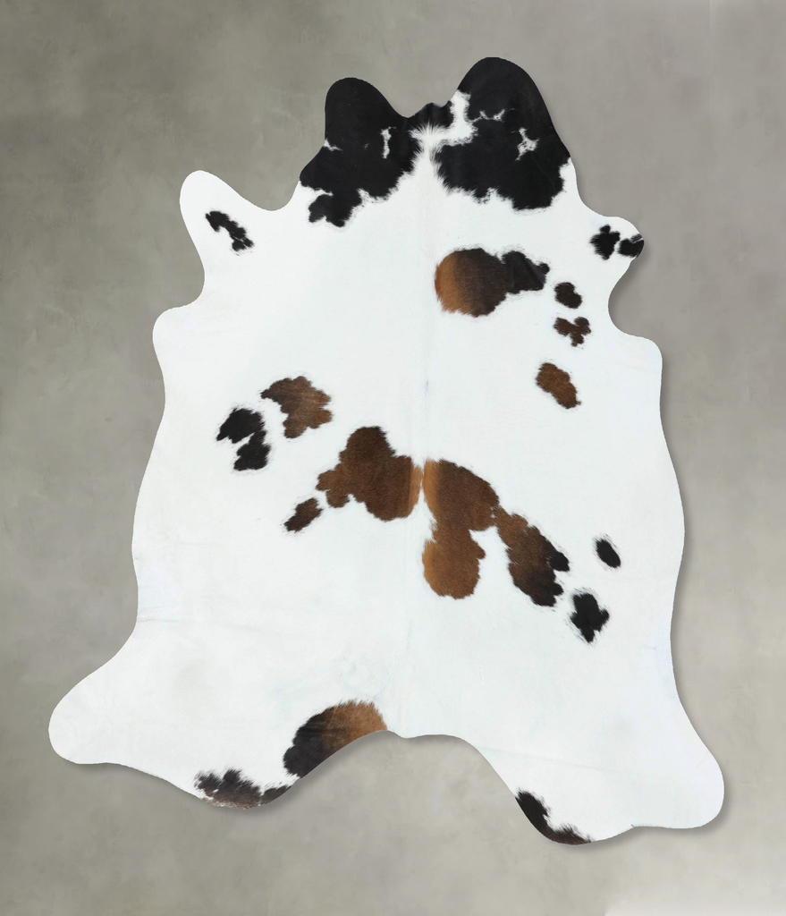 Chocolate and White X-Large Brazilian Cowhide Rug 6'7"H x 6'2"W #B18877 by Hudson Hides