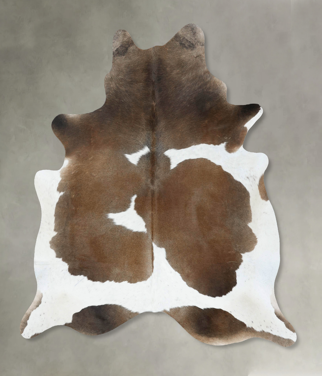 Chocolate and White X-Large Brazilian Cowhide Rug 7'5"H x 6'3"W #B1887