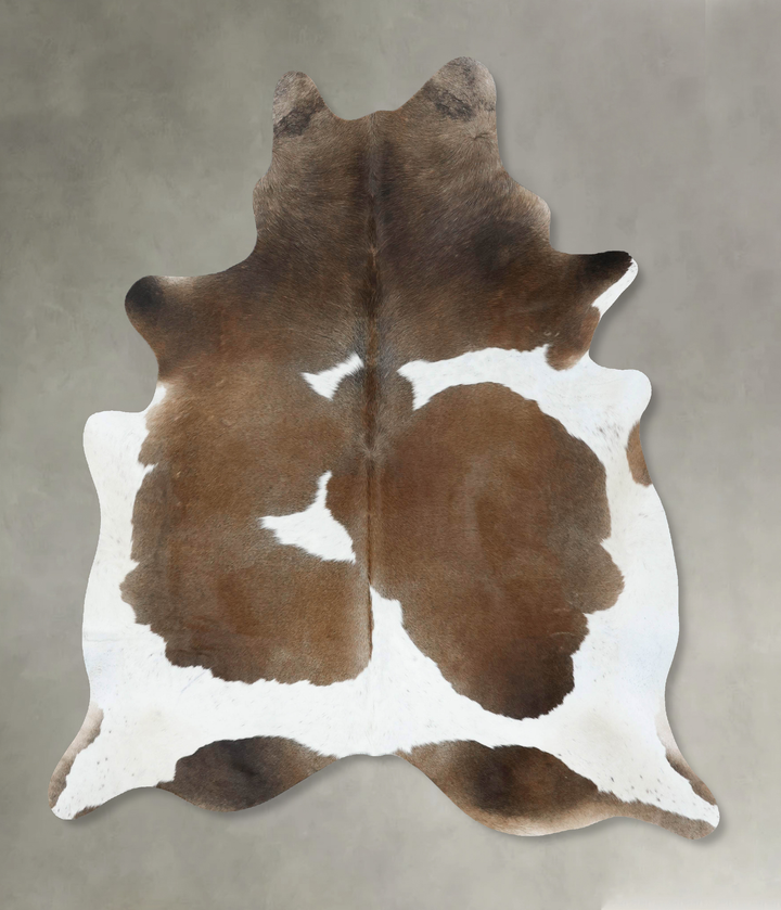 Chocolate and White X-Large Brazilian Cowhide Rug 7'5"H x 6'3"W #B18879 by Hudson Hides