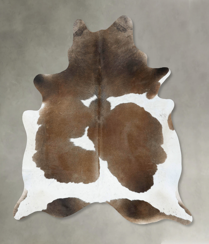 Chocolate and White X-Large Brazilian Cowhide Rug 7'5"H x 6'3"W #B18879 by Hudson Hides