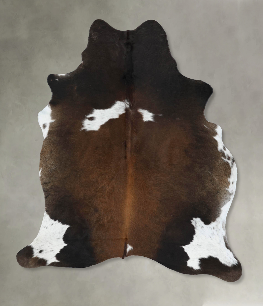 Chocolate and White Large Brazilian Cowhide Rug 6'8"H x 5'2"W #B18880 by Hudson Hides