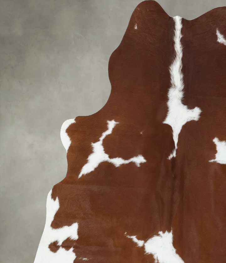 Brown and White Large Brazilian Cowhide Rug 6'5"H x 6'0"W #B18882 by Hudson Hides