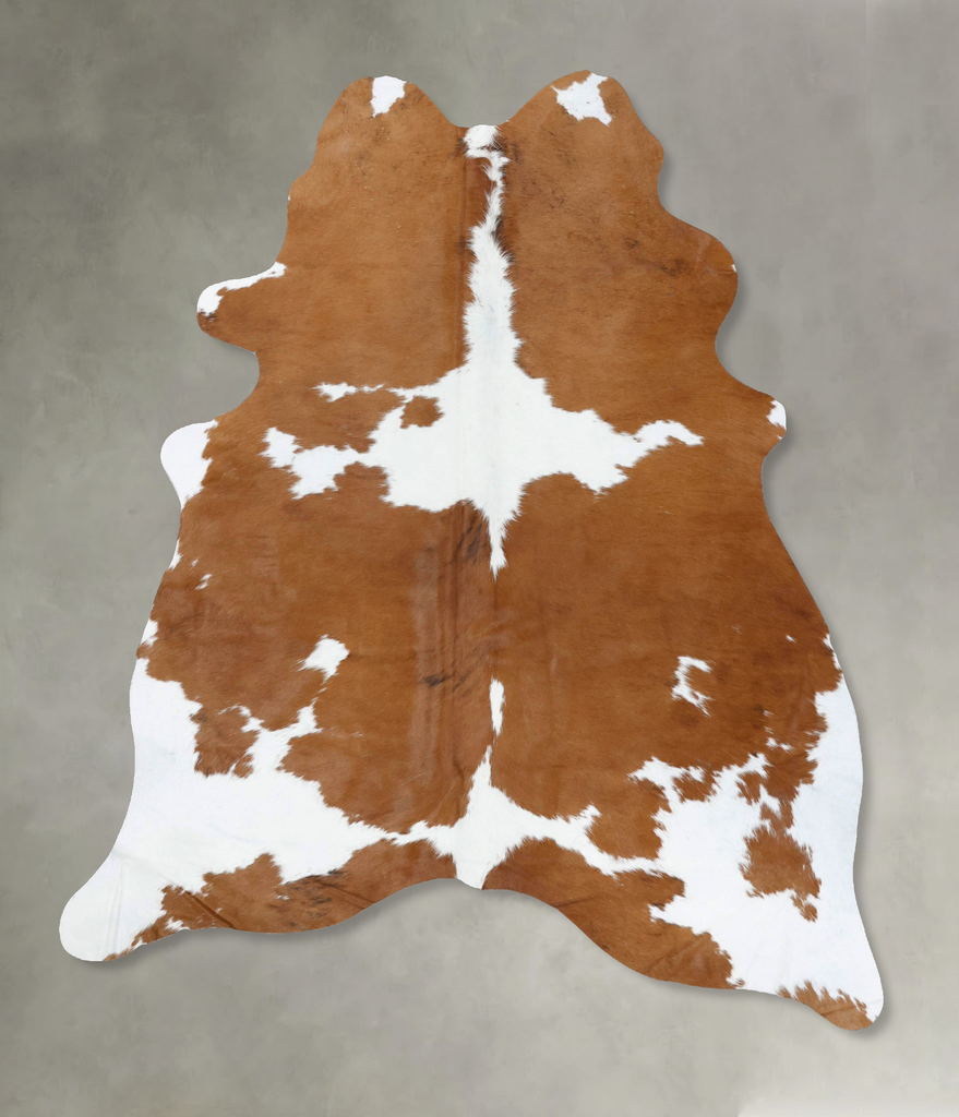 Brown and White X-Large Brazilian Cowhide Rug 7'5"H x 6'2"W #B18885 by Hudson Hides