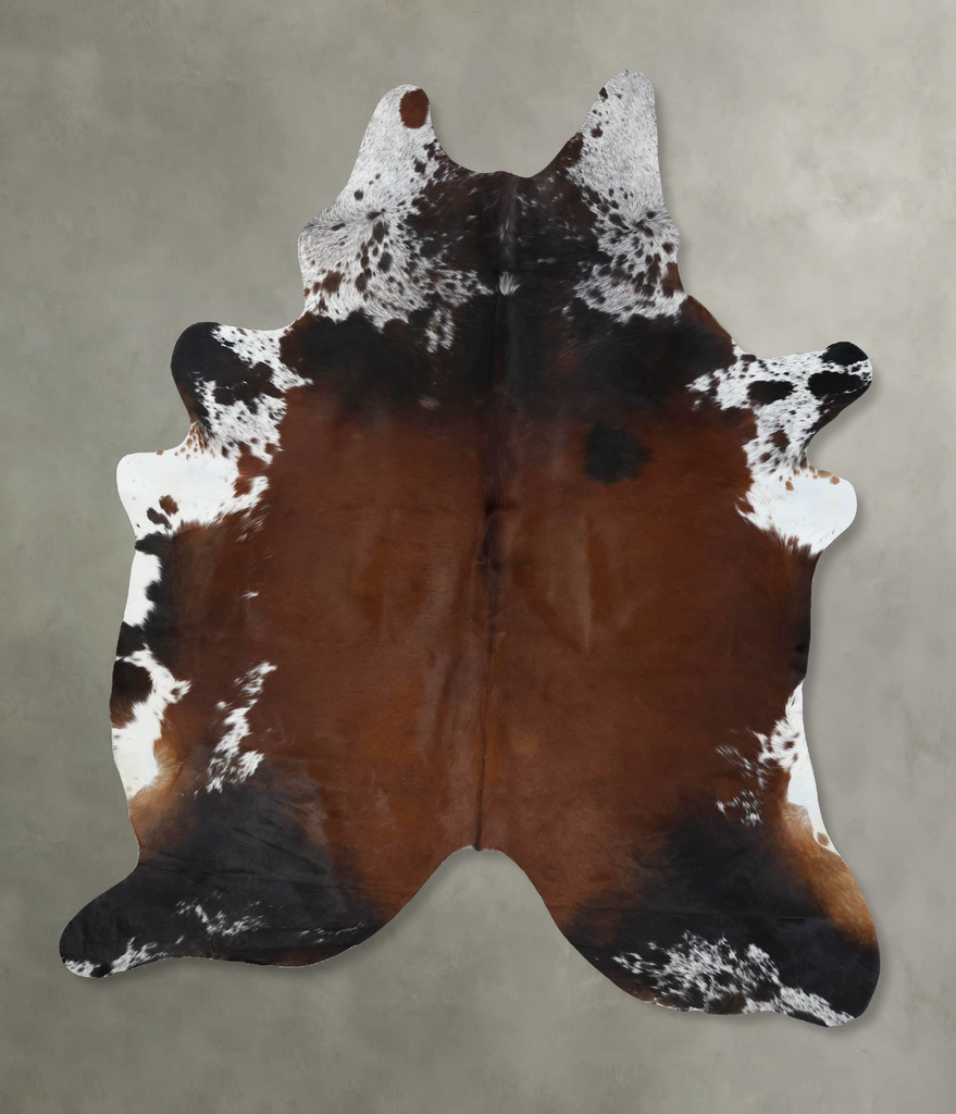 Chocolate and White X-Large Brazilian Cowhide Rug 7'8"H x 6'0"W #B18887 by Hudson Hides