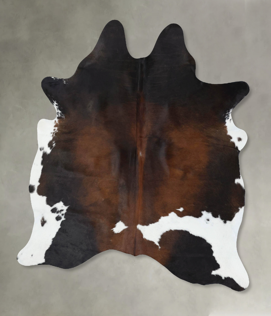 Chocolate and White Large Brazilian Cowhide Rug 6'11"H x 5'4"W #B18888 by Hudson Hides