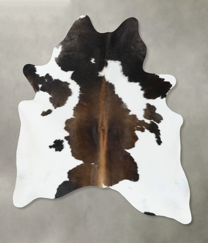 Chocolate and White X-Large Brazilian Cowhide Rug 7'3"H x 5'11"W #B18890 by Hudson Hides