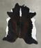Chocolate and White XX-Large Brazilian Cowhide Rug 7'9