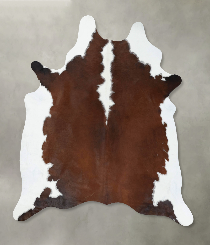 Chocolate and White XX-Large Brazilian Cowhide Rug 7'11"H x 6'6"W #B18894 by Hudson Hides