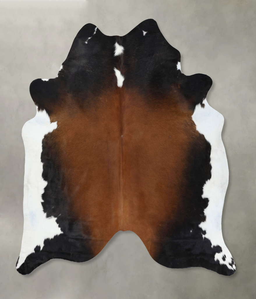 Chocolate and White XX-Large Brazilian Cowhide Rug 8'3"H x 7'3"W #B18895 by Hudson Hides