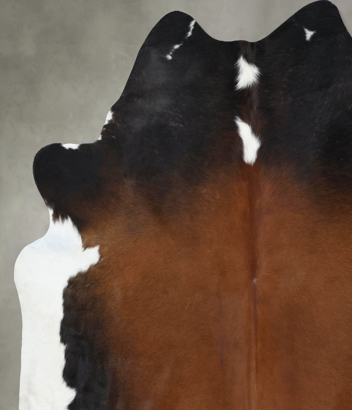 Chocolate and White XX-Large Brazilian Cowhide Rug 8'3"H x 7'3"W #B18895 by Hudson Hides