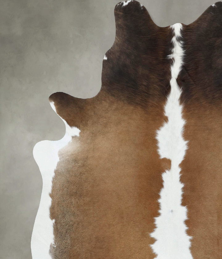 Chocolate and White X-Large Brazilian Cowhide Rug 7'9"H x 6'5"W #B18897 by Hudson Hides