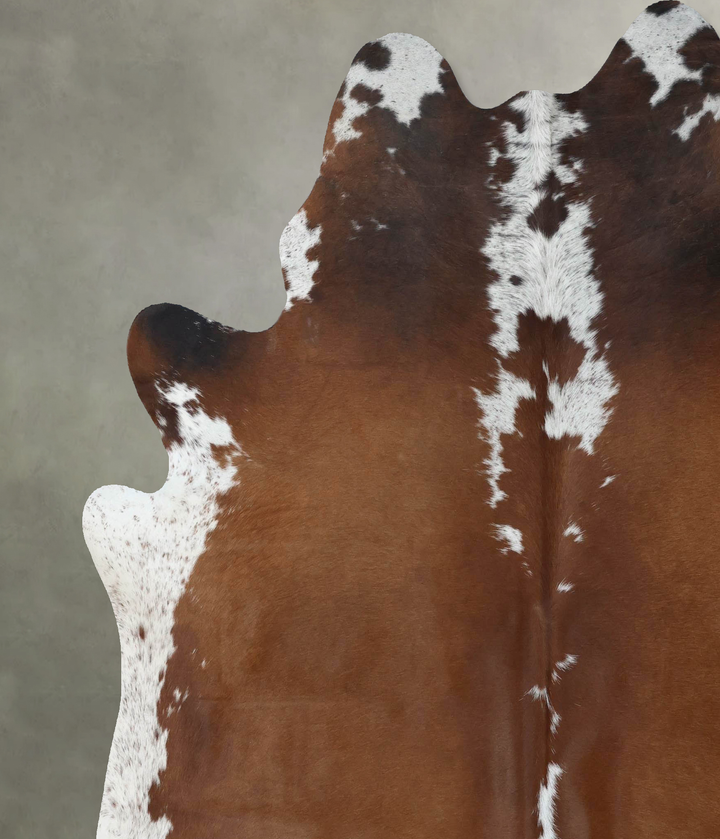 Chocolate and White XX-Large Brazilian Cowhide Rug 7'9"H x 6'10"W #B18900 by Hudson Hides