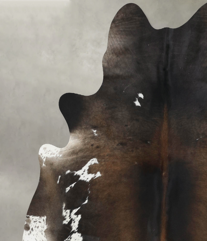 Chocolate and White XX-Large Brazilian Cowhide Rug 7'8"H x 6'9"W #B18901 by Hudson Hides