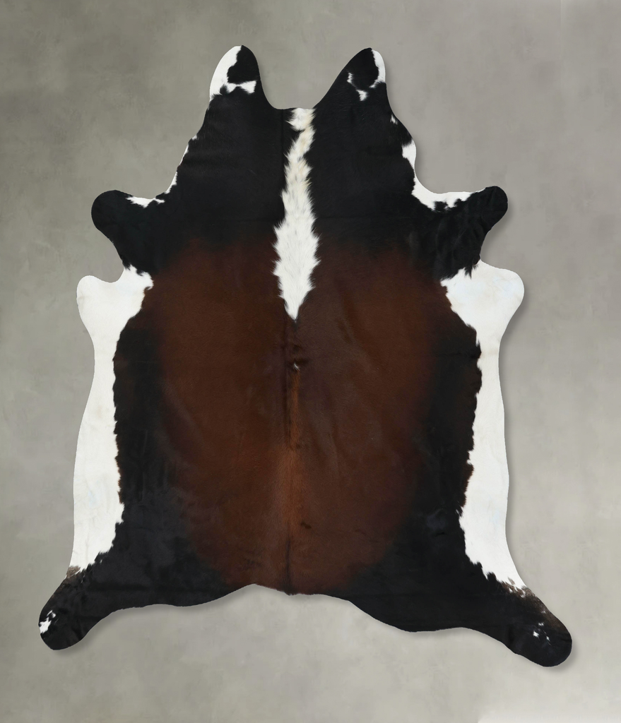 Chocolate and White XX-Large Brazilian Cowhide Rug 8'1"H x 7'6"W #B18902 by Hudson Hides