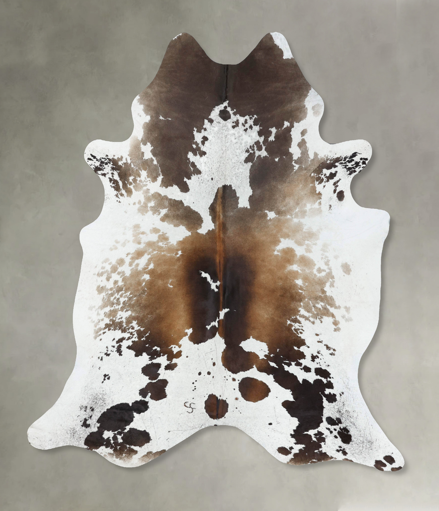 Chocolate and White XX-Large Brazilian Cowhide Rug 8'6"H x 7'0"W #B18909 by Hudson Hides
