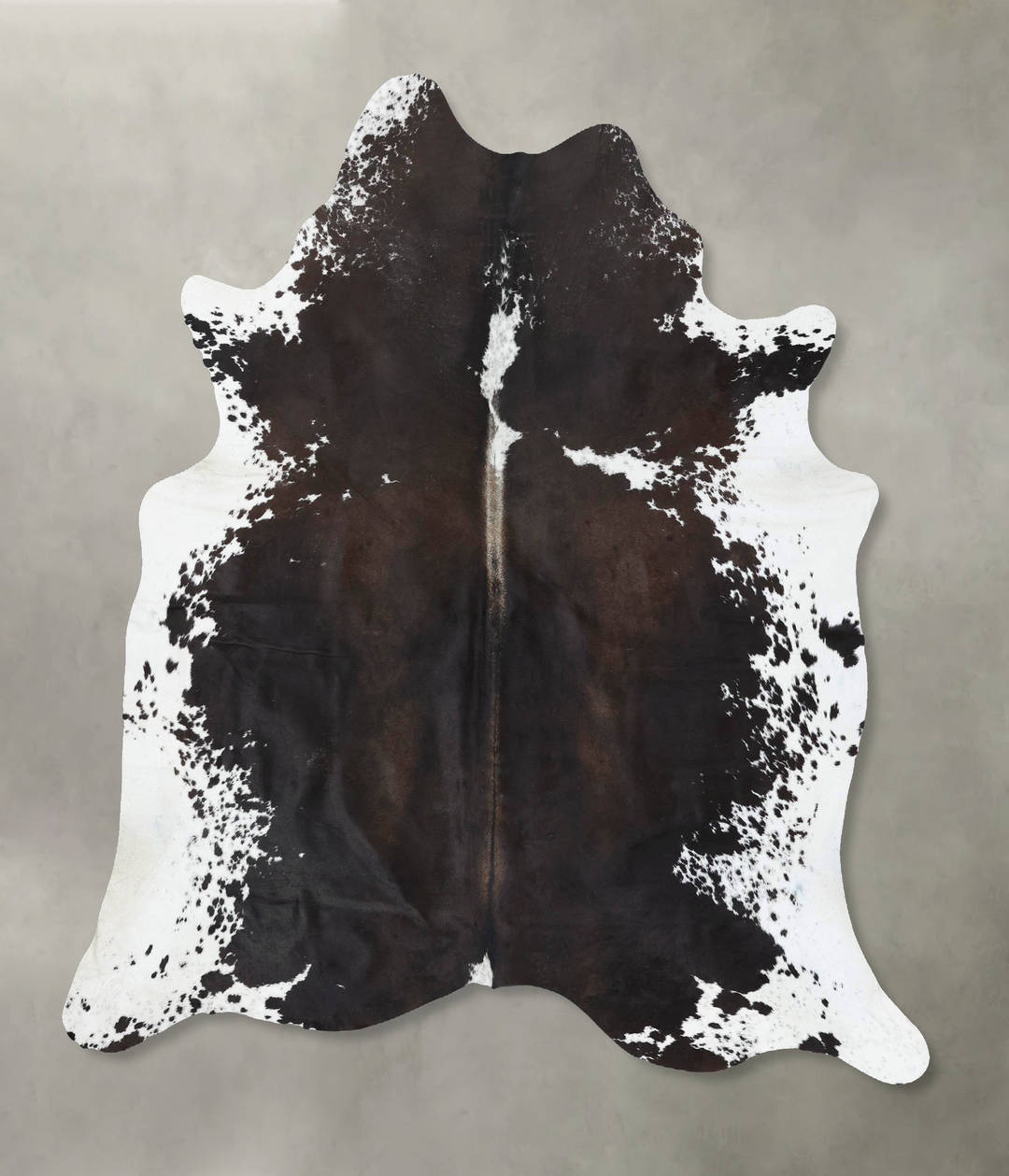 Chocolate and White XX-Large Brazilian Cowhide Rug 7'5"H x 6'11"W #B18