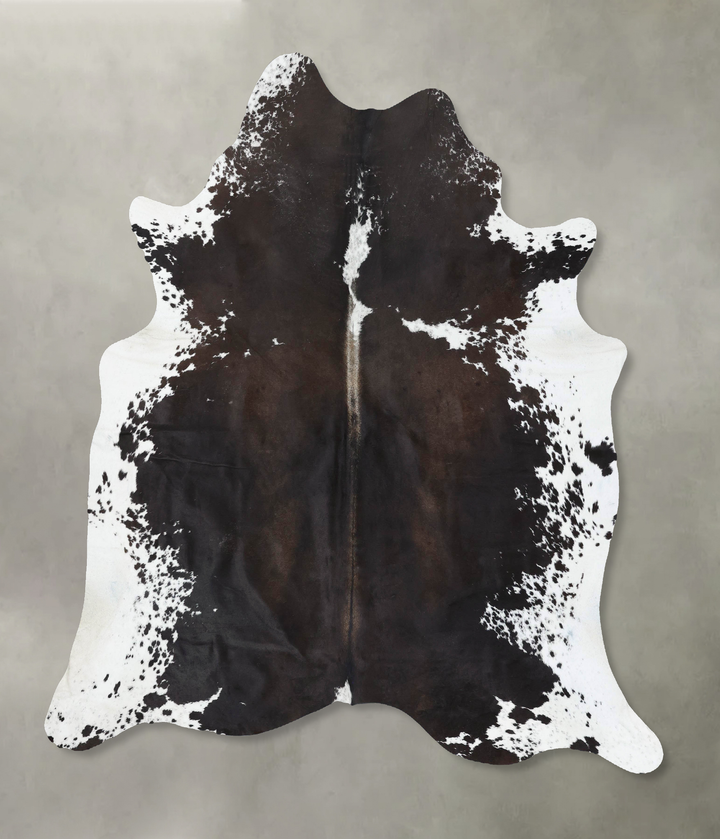 Chocolate and White XX-Large Brazilian Cowhide Rug 7'5"H x 6'11"W #B18910 by Hudson Hides