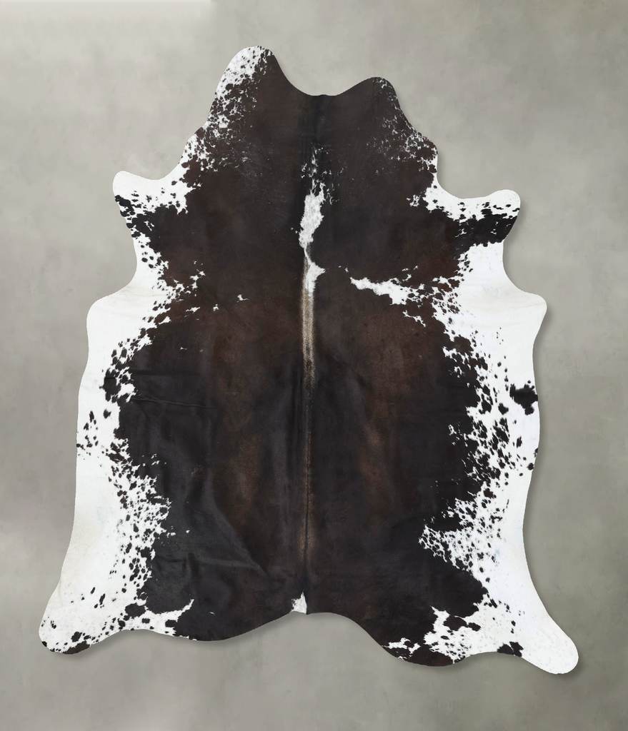 Chocolate and White XX-Large Brazilian Cowhide Rug 7'5"H x 6'11"W #B18910 by Hudson Hides