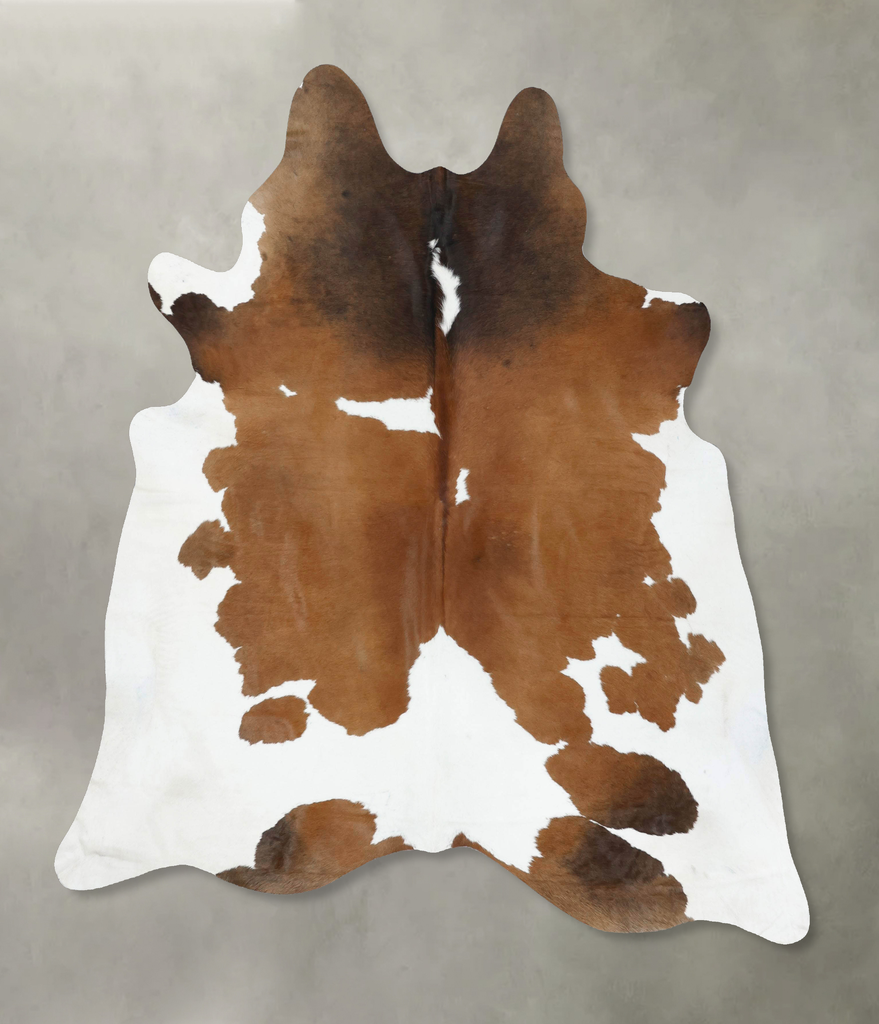Chocolate and White XX-Large Brazilian Cowhide Rug 8'1"H x 6'10"W #B18911 by Hudson Hides