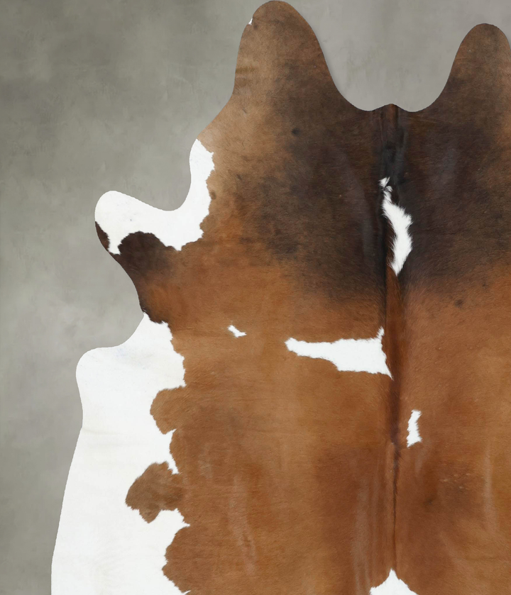 Chocolate and White XX-Large Brazilian Cowhide Rug 8'1"H x 6'10"W #B18911 by Hudson Hides