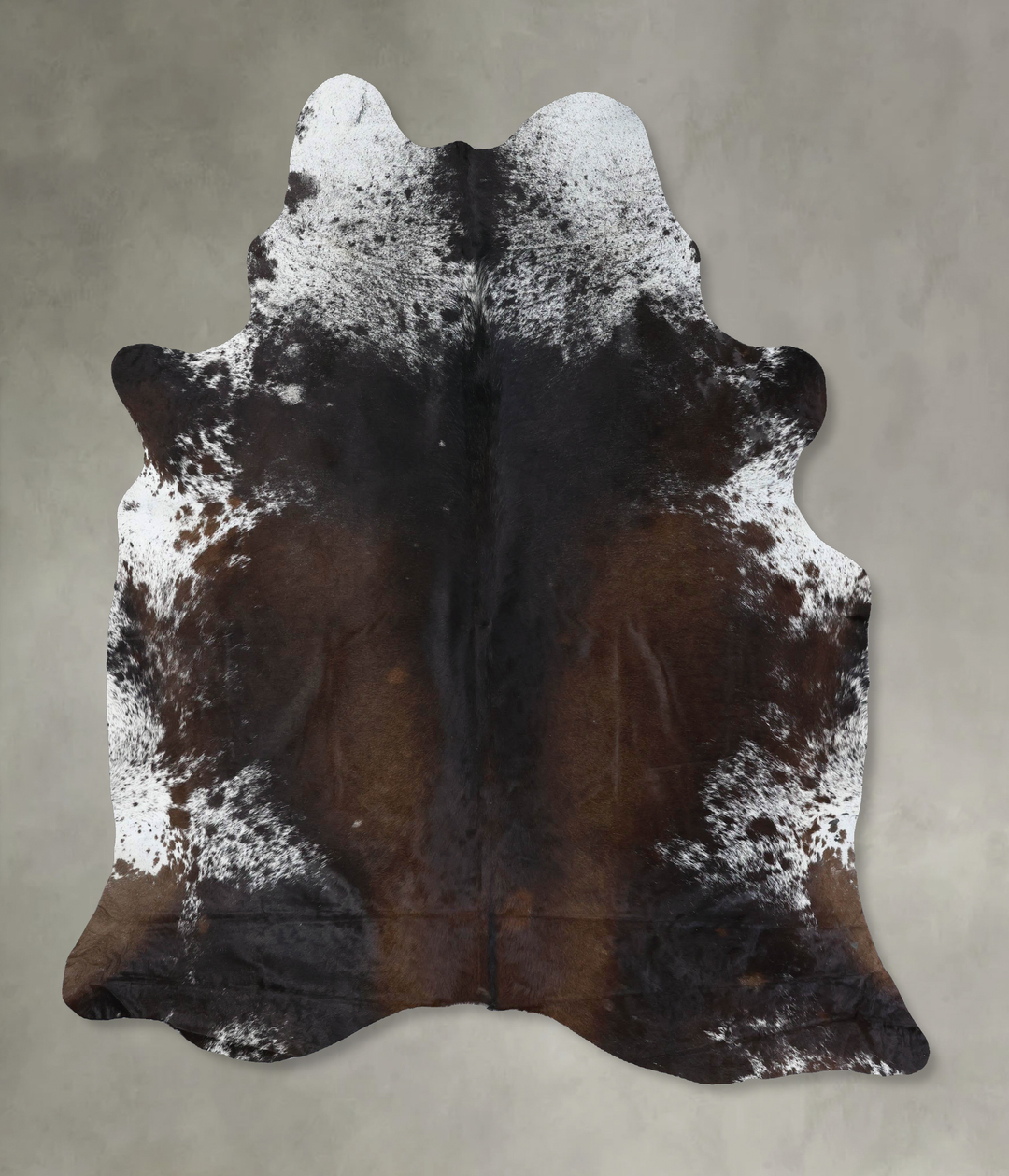 Chocolate and White XX-Large Brazilian Cowhide Rug 8'1"H x 7'2"W #B189