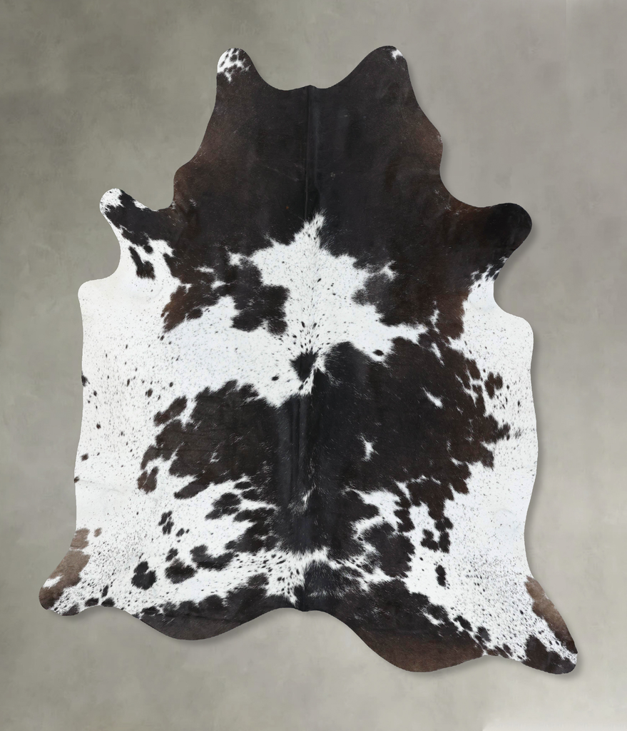 Chocolate and White XX-Large Brazilian Cowhide Rug 7'9"H x 6'8"W #B18924 by Hudson Hides