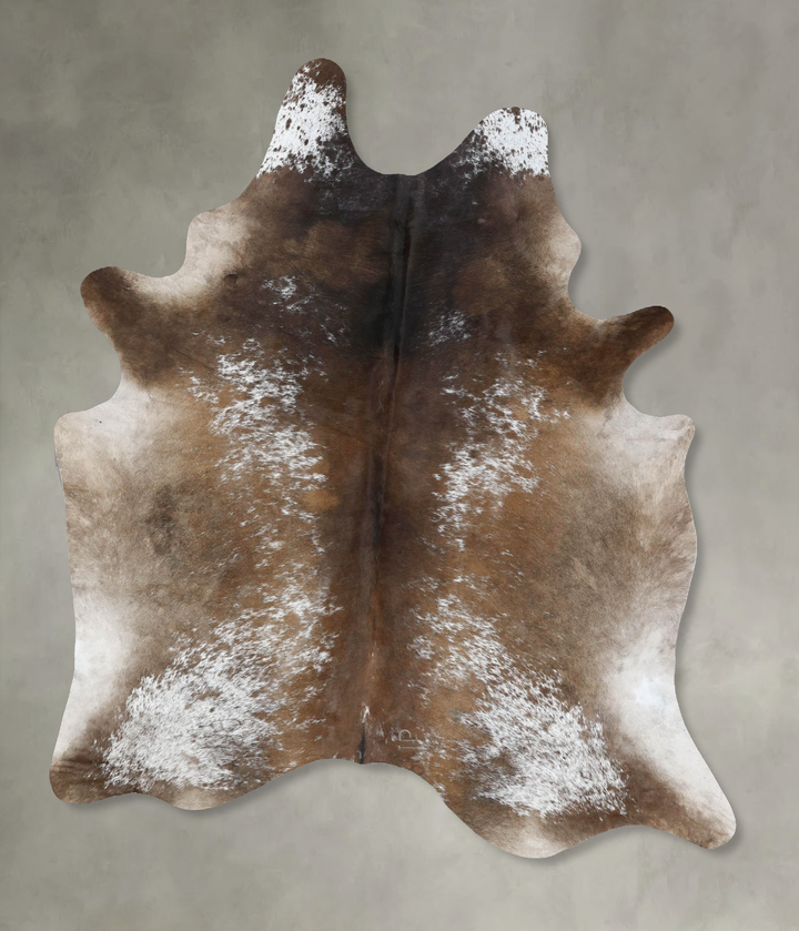 Chocolate and White X-Large Brazilian Cowhide Rug 7'11"H x 6'2"W #B18925 by Hudson Hides