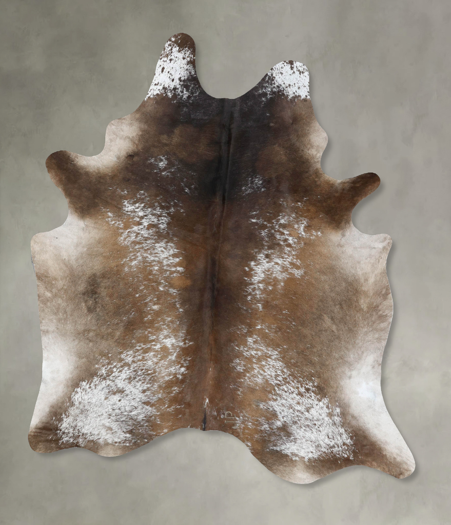 Chocolate and White X-Large Brazilian Cowhide Rug 7'11"H x 6'2"W #B18925 by Hudson Hides