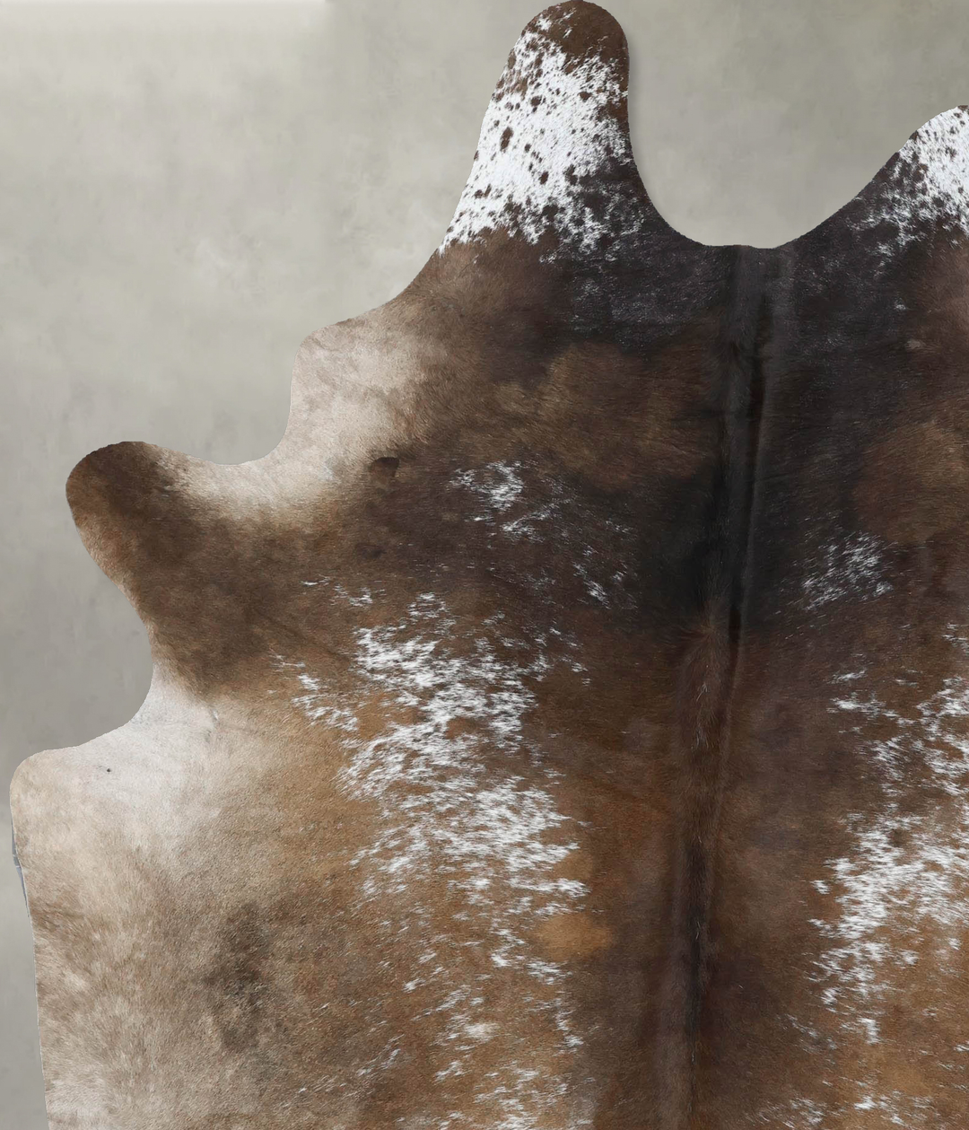 Chocolate and White X-Large Brazilian Cowhide Rug 7'11"H x 6'2"W #B189